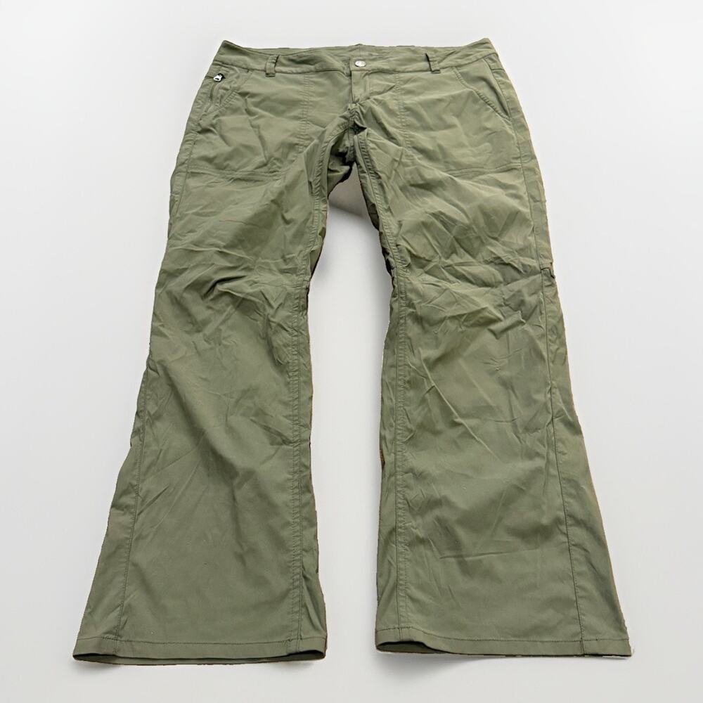 REI Womens Green Nylon Blend Hiking Stretch Pants Size 12 Petite *Flaws*